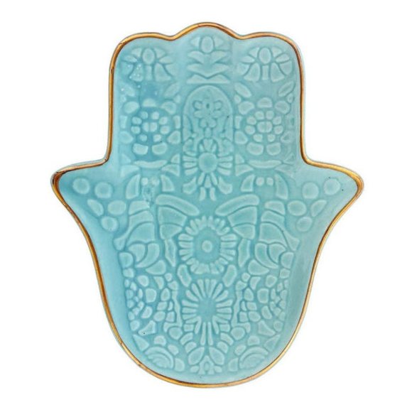 Other - Turquoise blue Hamsa trinket dish tray